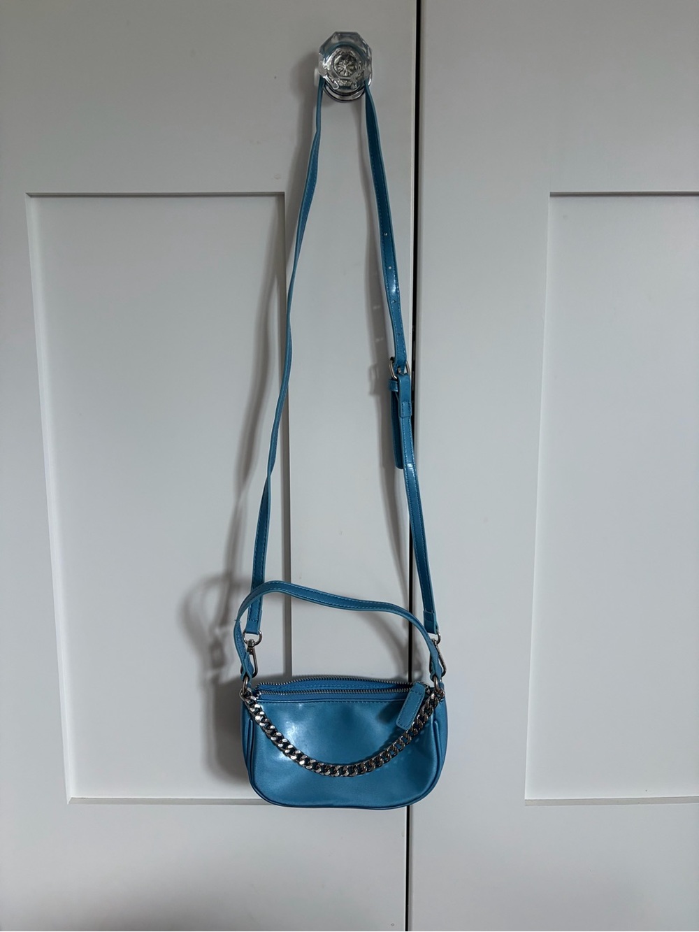 Urban Outfitters Teal Blue Crossbody Mini Bag with Chain